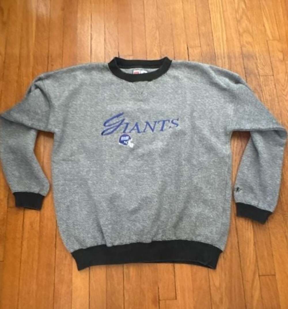 Vintage 1990s NFL New York Giants Grey Crewneck Sweatshirt by Logo Athletic